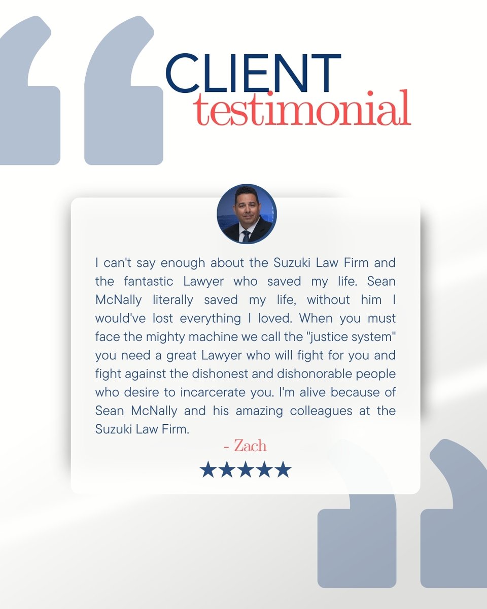 We’re so happy to share recent feedback from our incredible client. We’re here to fight for you every step of the way! Thank you for your trust in us to make a difference in your life!
#TestimonialTuesday #SuzukiLawAZ #PhoenixAttorney #CriminalDefense #PersonalInjuryLawyer