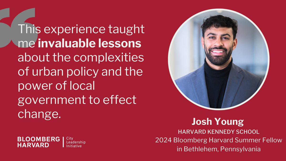 BHcityleaders's tweet photo. Harvard graduate students: apply now until Feb 10 to make an impact and develop your skills in a U.S. or international city as a paid Bloomberg Harvard Summer Fellow: https://t.co/A5qk2YFszT. Want to learn more about what you could do in ten weeks as a Summer Fellow? Follow along this week as we highlight past fellows like Josh Young (@Joshua_LC_Young) of @Kennedy_School, who developed strategies to increase affordable housing in Bethlehem, Pennsylvania. #FellowSpotlight