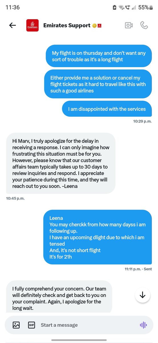 MarvMittal1's tweet photo. @emirates @EmiratesSupport @HHShkMohd @DubaiAirports I need an intervention now.
I have been waiting for so long.
My flight is in the next 1 day and can't wait more.

It's been almost 24 days with no revert.

Is this type of after sales service provided by you people.

Shame @emirates https://t.co/A8FN6oJ8xE