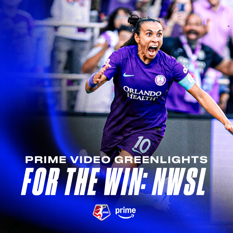 NWSL's tweet photo. Prime Video is bringing fans inside the 2024 NWSL Playoffs with "For the Win: NWSL" 🔥⚽

This 4-part docuseries follows stars like Marta, Trinity Rodman, Croix Bethune &amp; more as they chase the 2024 NWSL Championship 🏆

Coming soon exclusively on @PrimeVideo!