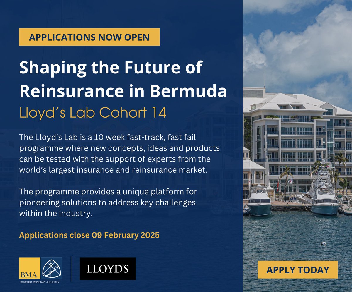 Deadline Fast Approaching: Applications Now Open for Lloyd’s Lab Cohort 14!
 
The programme provides a unique platform for pioneering solutions to address key challenges within the industry.
 
Submit Applications: ow.ly/UhsL50UTrIL