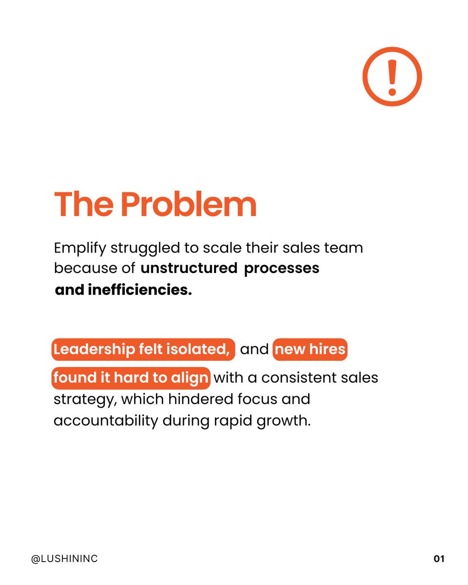 Lushin's tweet photo. Building a high-performing sales team goes beyond just hiring. It’s all about creating effective sales processes. 

Emplify had some hurdles that were holding them back, but we helped them streamline their operations for lasting success🚀

#CaseStudy #LushinImpact #SalesStrategy https://t.co/Q5ZscBN7Ve