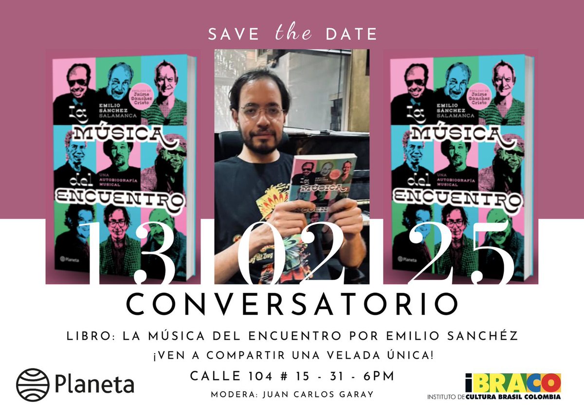 Save the Date: 13 de febrero de 2025

Ven a mi conversatorio especial sobre mi libro “La Música del Encuentro”, moderado por <a href="/garaymelomano/">Juan Carlos Garay</a>. Compartiré anécdotas y momentos inolvidables de mi viaje musical. ¡No faltes! Invita @ibracocultura. Entrada libre hasta llenar aforo.
