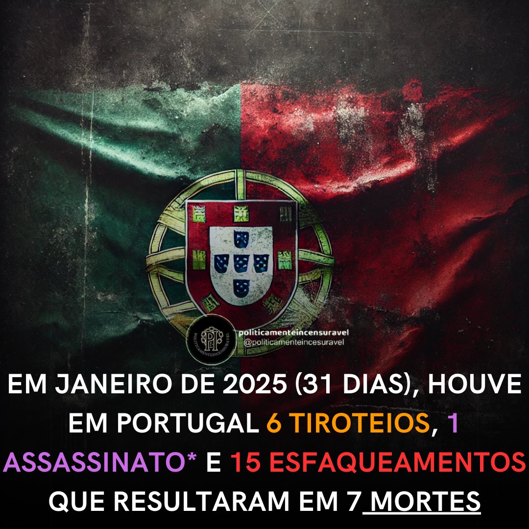 Criminalidade violenta em Portugal em Janeiro de 2025