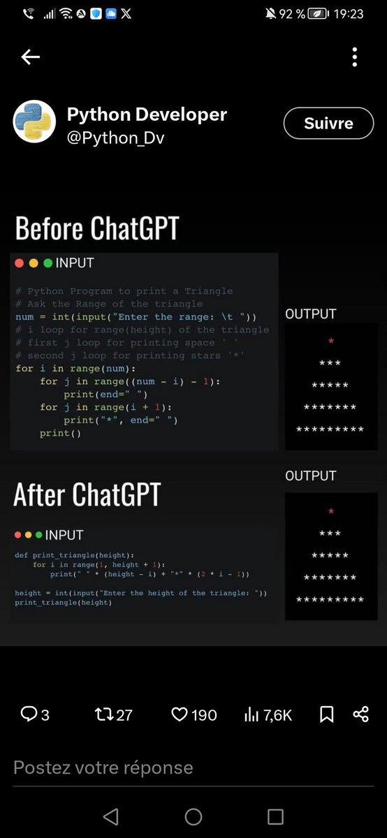 Computer code becomes accessible to everyone with the advent of #GenAI!

#AI #MachineLearning #DeepLearning #DataScience #GenerativeAI #LLM #Python #Code #100DaysOfCode via <a href="/Python_Dv/">Python Developer</a>

<a href="/SpirosMargaris/">Spiros Margaris</a> <a href="/PawlowskiMario/">Mario</a> <a href="/mvollmer1/">Dr. Marcell Vollmer #StaySafe #CES2026</a> <a href="/gvalan/">Greg Valancius</a> <a href="/ipfconline1/">ipfconline</a> <a href="/LaurentAlaus/">Laurent Alaus</a> <a href="/Shi4Tech/">💙 #TechForGood 💙</a>