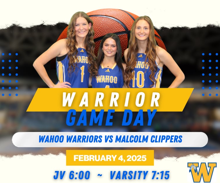 Wahoo Girls Basketball (@wahoogirlsbball) on Twitter photo Game day! Your Warriors host Malcolm tonight is a girls only game. It is an rematch of last week's semi finals game. Come out and support your hard working Warriors!
🆚 <a href="/RaiseTheAnchor/">Malcolm Clipper Activities ⚓️</a>
🏫 Wahoo MS Gym
🕐 JV 6:00 Varsity 7:30
📺 Tinyurl.com/yf8ydm4z
#GreatDayToBeAWarrior Game day! Your Warriors host Malcolm tonight is a girls only game. It is an rematch of last week's semi finals game. Come out and support your hard working Warriors!
🆚 <a href="/RaiseTheAnchor/">Malcolm Clipper Activities ⚓️</a>
🏫 Wahoo MS Gym
🕐 JV 6:00 Varsity 7:30
📺 Tinyurl.com/yf8ydm4z
#GreatDayToBeAWarrior
