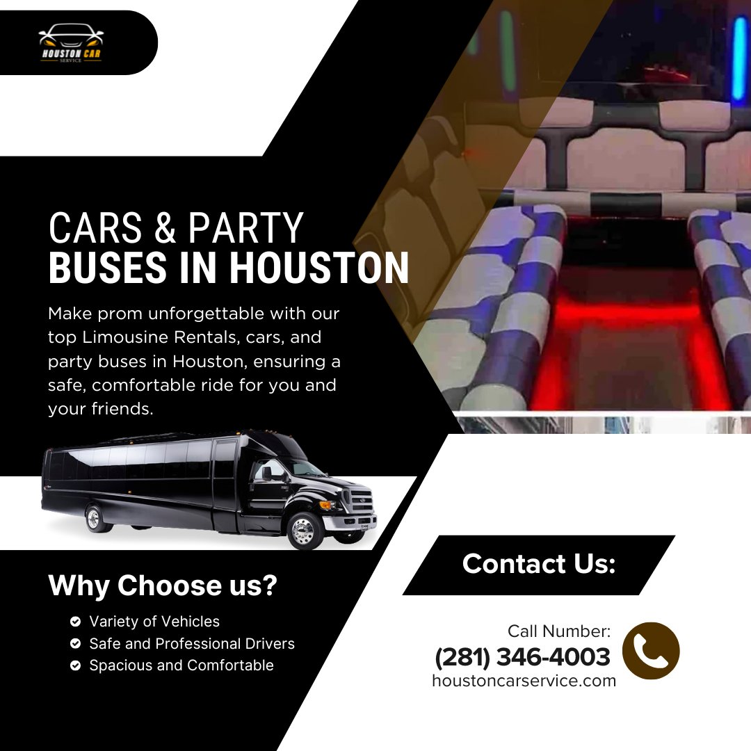 houstoncarserv's tweet image. Limousine &amp;amp; Party Bus Rentals for Prom in Houston - Luxury Transportation Services
(281) 346-4003
info@houstoncarservice.com
Website: houstoncarservice.com/services/limou…
.
.
.
.
#PromTransportation #HoustonLimousine #PartyBusHouston #PromLimoRental #LuxuryCarService