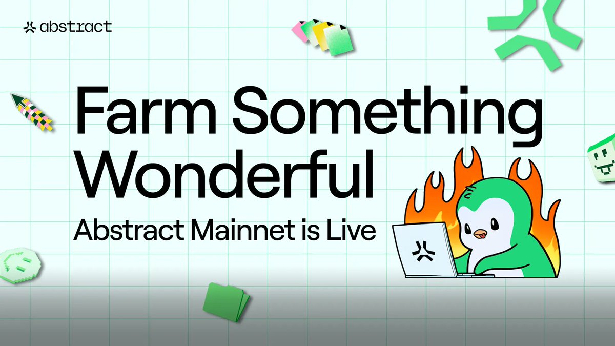 Abstract Mainnet is LIVE 🐧🔥

We made farming easy, so you can focus on cooking
✳️ - app.mvhq.io/missions/intro…
