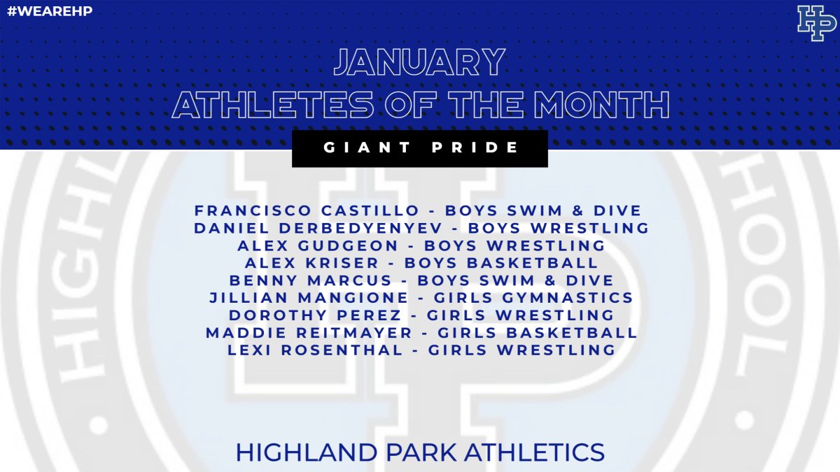Congratulations to our January Athletes of the Month.
#WeAreHP