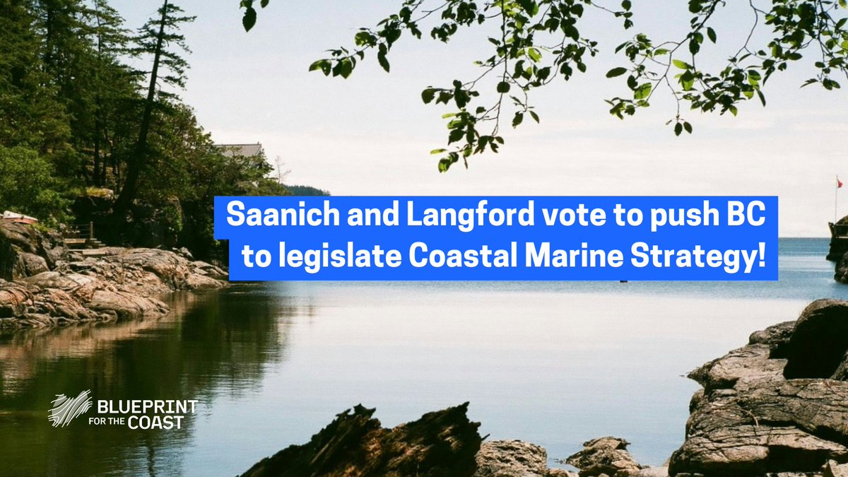 District of Saanich and City of Langford have voted unanimously in favour to push BC to enshrine the #CoastalMarineStrategy into law! Healthy coasts are key to thriving communities and strong laws ensure lasting protection. More on the good news: wcel.org/media-release/… #bcpoli