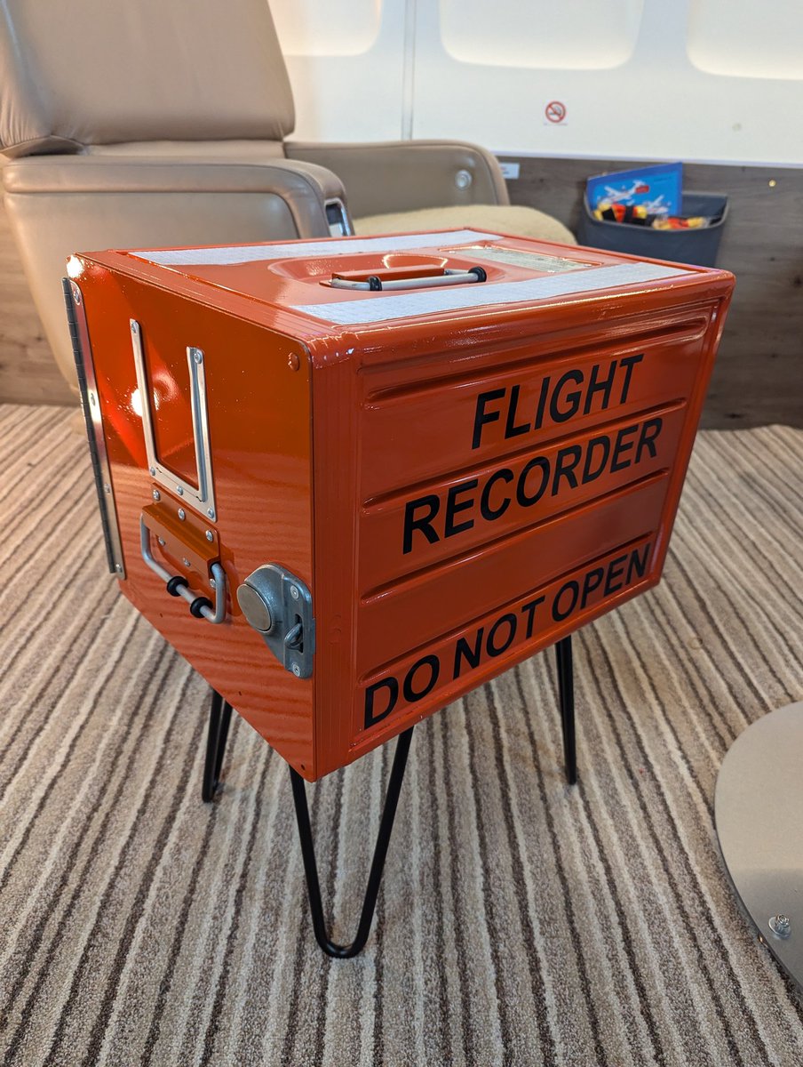 Due to quite a few enquiries, I'm now offering these aircraft data recorder theme galley box side tables.  Completely stripped, modified, fixed painted and rebuilt.   Other colours may be an option too. 

£249
