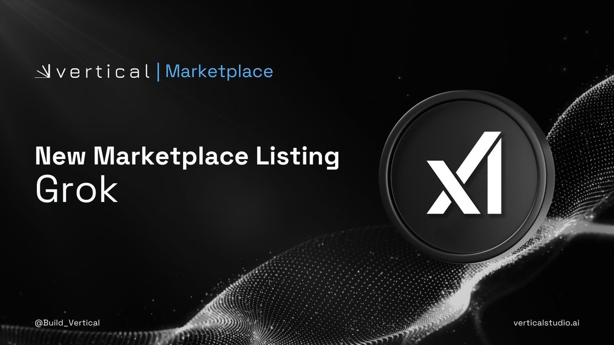 Build_Vertical's tweet image. New AI Model Added ⚡️

Introducing - Grok 𝕏

Try it now for free on our Marketplace!

Visit: app.verticalstudio.ai/model/35

More foundational models are coming soon!