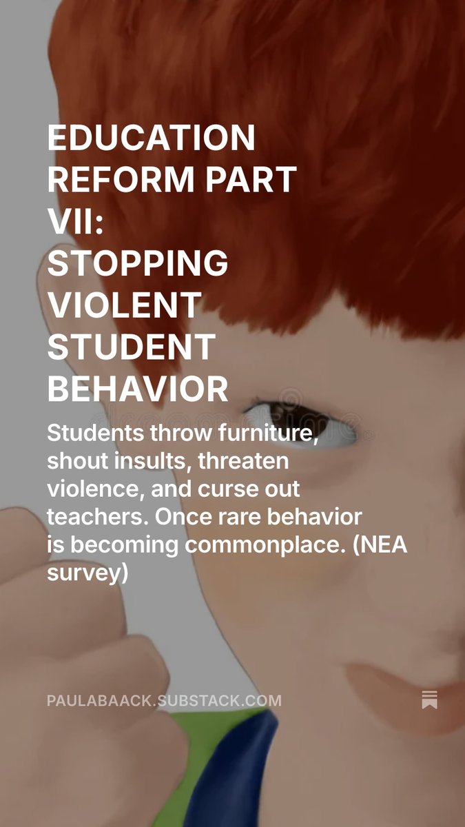 Rescue The Teacher (@paulabaack) on Twitter photo EDUCATION REFORM PART VII: CONFRONTING VIOLENT STUDENT BEHAVIOR, by <a href="/PaulaBaack/">Rescue The Teacher</a> open.substack.com/pub/paulabaack… #teacher #teacherstudent #TEACHers #teacherspet #TeachingIsProfession #EducationMatters #educational #ADMIN #school #Parent #ParentingTips EDUCATION REFORM PART VII: CONFRONTING VIOLENT STUDENT BEHAVIOR, by <a href="/PaulaBaack/">Rescue The Teacher</a> open.substack.com/pub/paulabaack… #teacher #teacherstudent #TEACHers #teacherspet #TeachingIsProfession #EducationMatters #educational #ADMIN #school #Parent #ParentingTips