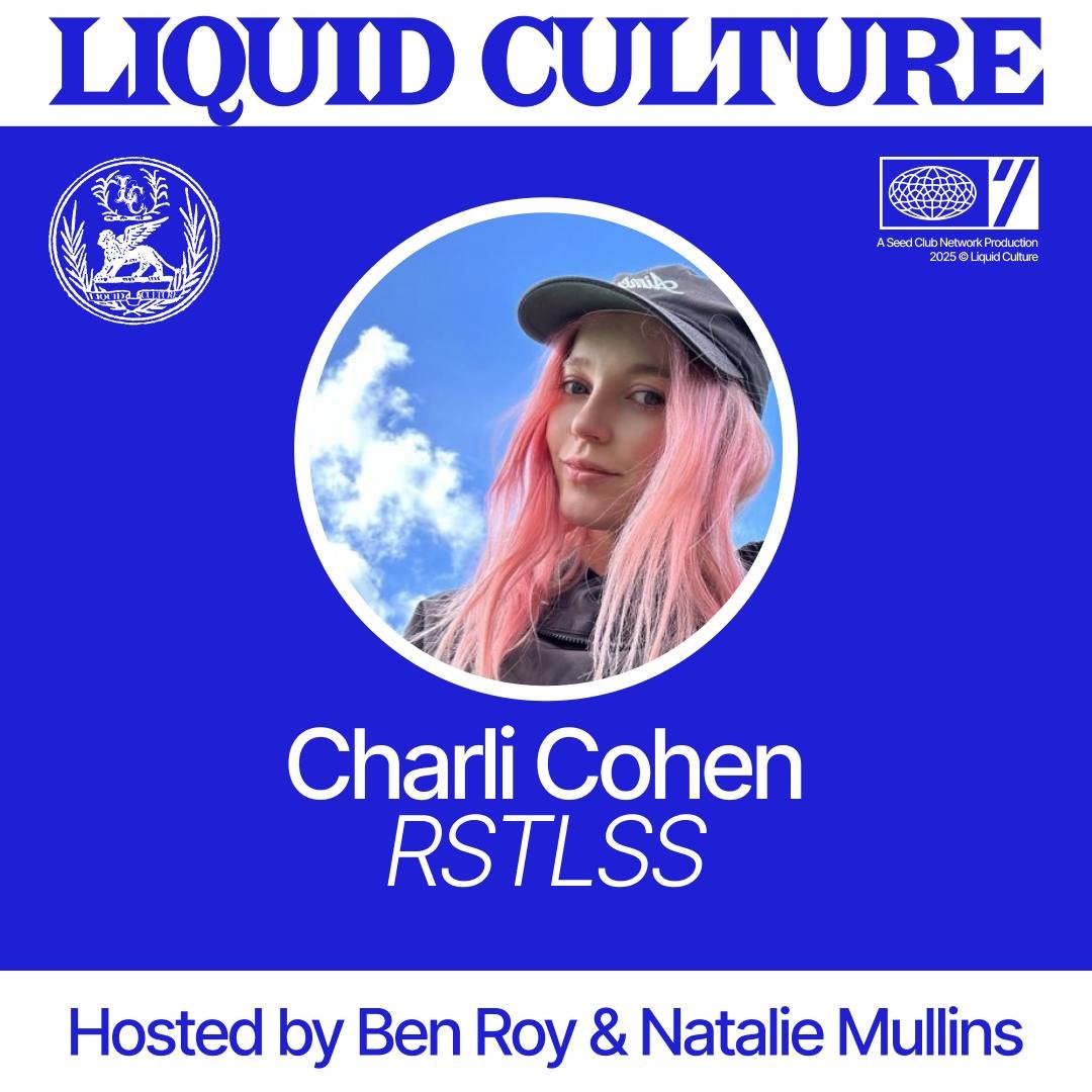 We just dropped a new episode of Liquid Culture with <a href="/CharliCohen/">charli cohen</a> 

Nat and I got to chat with her about digital &amp; traditional fashion, building for creators with RSTLSS, the future of virtual spaces + a lot more

Charli is brilliant, check out the recording below 👽