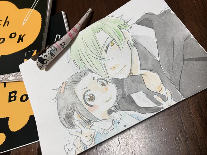 委託のおまけのおまけ見つけたので 塗った後に破れてしまったのでお蔵入りになったやつですこれ描くの楽しかったな無限に描ける