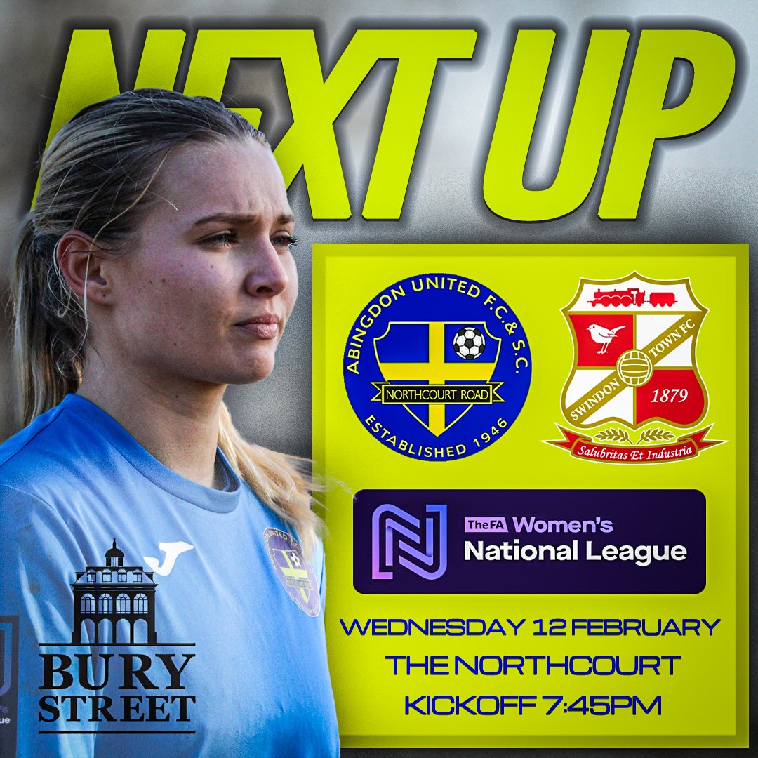 Abingdon United WFC (@abingdonutdwfc) on Twitter photo โญ๏ธ Next week, we're back home under the lights, and your support can make the difference!
โก Let's pack The Northcourt against Swindon Town in the <a href="/FAWNL/">FA Women's National League</a>, Wednesday 12th February, 7:45pm KO!
#WeAreAbingdon | #WeStayUnited โญ๏ธ Next week, we're back home under the lights, and your support can make the difference!
โก Let's pack The Northcourt against Swindon Town in the <a href="/FAWNL/">FA Women's National League</a>, Wednesday 12th February, 7:45pm KO!
#WeAreAbingdon | #WeStayUnited