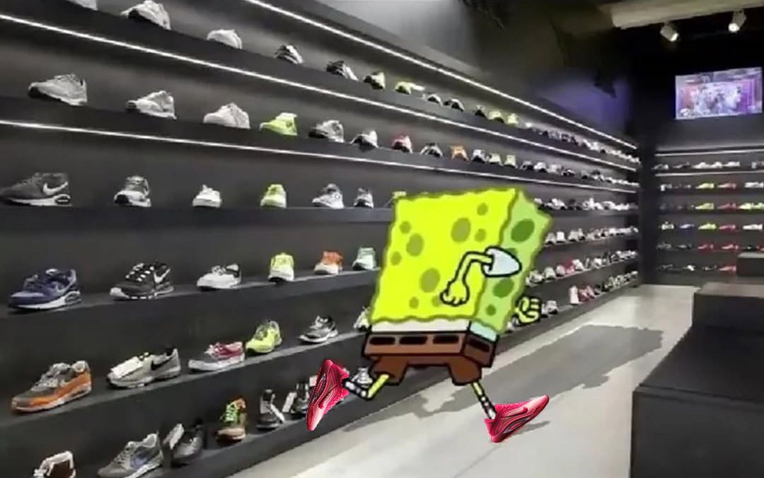 Me showing the Nike employee my moves in my new A'Ones