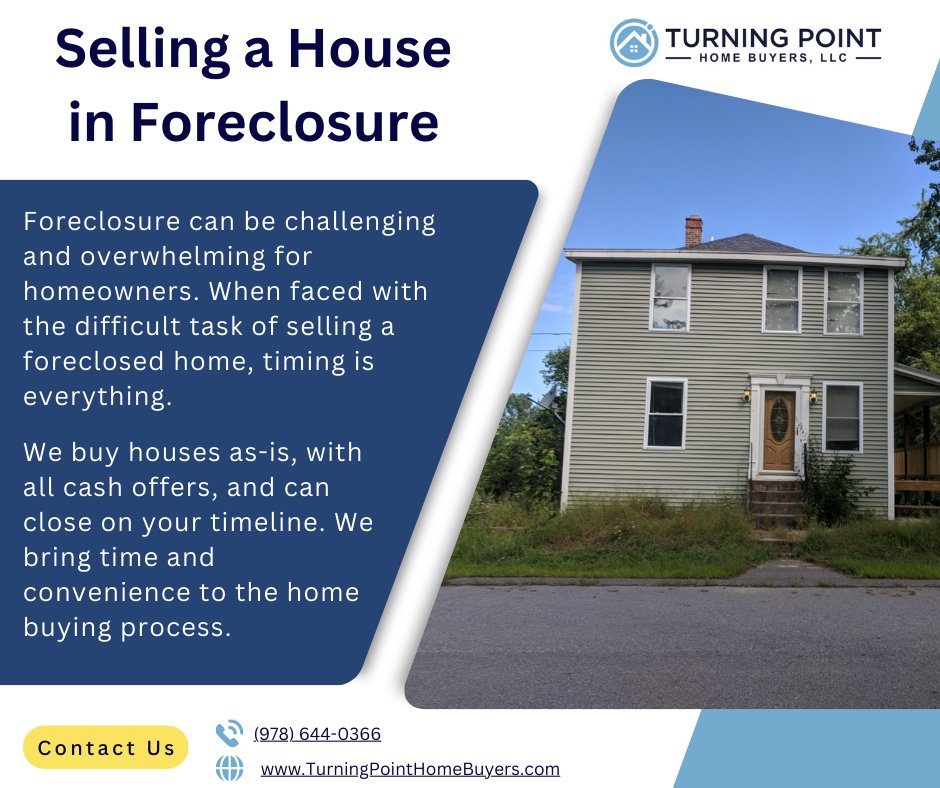 TPHomeBuyers's tweet image. Dealing with a home in foreclosure can be challenging and overwhelming for homeowners. When faced with the difficult task of selling a property in foreclosure, timing is everything.  #Foreclosure #preforeclosure #WebuyhousesMassachusetts 

turningpointhomebuyers.com