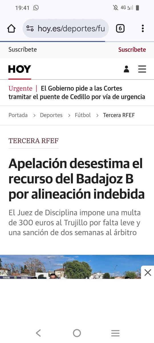 rvelarde1's tweet photo. @JAReinaGonzalez @SPV_OFICIAL @Trujillo_CF @FedExFutbol Por cierto ésta fue la resolución al caso 300 euros de sanción al @Trujillo_CF y 2 semanas al árbitro. https://t.co/HIcL9fkYm5