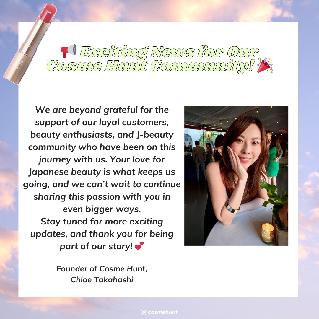 📢 Exciting News for Our Cosme Hunt Community! 🎉

To all of our amazing J-beauty lovers &amp; Cosme Hunt customers—we have some big news to share! 💖

As of February 3rd 2025, Cosme Hunt has officially joined the Trenders family! 🎊 #NewBeginnings #ThankYou #JapaneseBeauty #Jbeauty