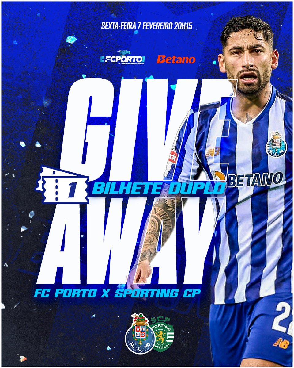 maisFCPorto's tweet image. 🚨🔵 G I V E A W A Y ⚪️🚨

Sexta-Feira há clássico no Dragão 💥

Por isso, em parceria com a @Betano_PT, estamos a oferecer 2⃣ BILHETES DUPLOS 💥
1⃣no 𝕚𝕟𝕤𝕥а𝕘𝕣а𝕞 (@maisfcporto) !
1⃣ NO 𝕏 

@fcporto 🆚 Sporting CP

Para participares só tens de:
1️⃣ Seguir o @maisfcporto e a…
