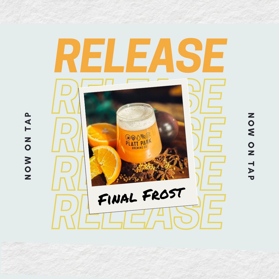 🌾 Now on Tap: Final Frost - Wheat Ale brewed with Plums, Orange Peel, Coriander &amp; Star Anise.