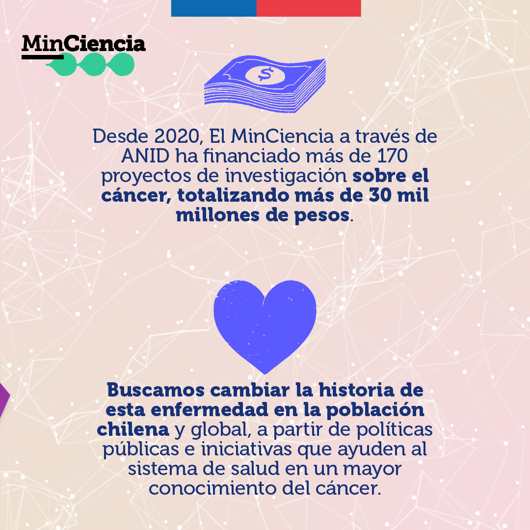 La investigación en Chile tiene un compromiso por impulsar la prevención y el control del cáncer.

Hemos financiado diversas iniciativas que buscan brindar más conocimiento de esta enfermedad, promoviendo soluciones que contibuyan a las etapas de detección, tratamientos y curas.
