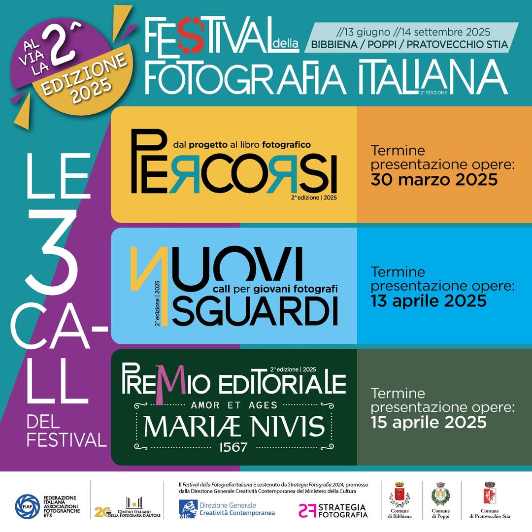+++ S𝗰𝗮𝗿𝗶𝗰𝗮 𝗶 𝗯𝗮𝗻𝗱𝗶 opencall della 2. ed. del Festival della Fotografia Italiana, “Il potere dell’immaginazione”, dal 13/06 al 14/09/2025, sostenuto da Strategia Fotografia e promosso da Direzione Generale Creatività Contemporanea del #mibact fiaf.net/nazionale/al-v…