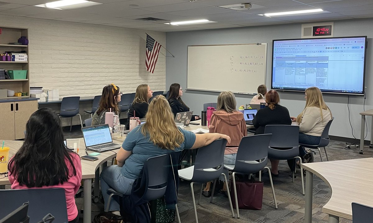 I wish you could hear this stellar group of 6-8 ELA teachers collaborating on essential standards, the alignment of supporting standards, and clarifying exit skills. #extraordinary <a href="/dvusdplc/">DVUSD PLC</a>