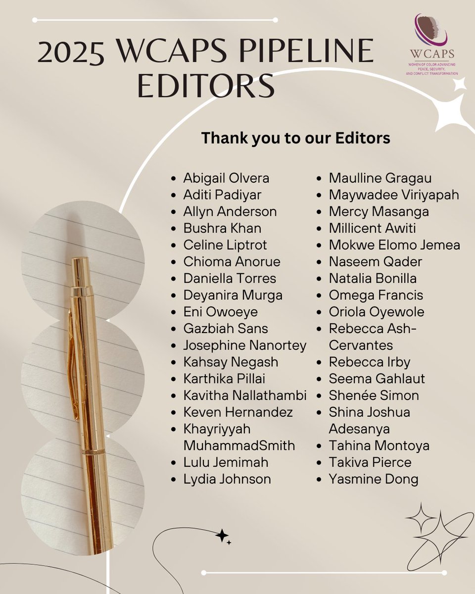 WCAPSnet's tweet image. A Heartfelt Thank You to Our 2025 Editors!
Thank you for also contributing in inspiring our fellows and helping them unlock their full potential.
#WCAPS #PipelineFellows #GlobalLeadership #WomenofColor