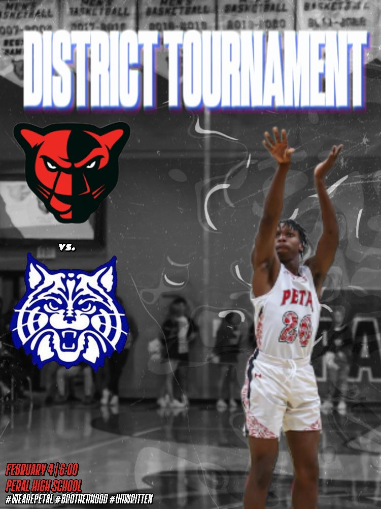 🚨 GAMEDAY 🚨

Your Petal Panthers take on the Meridian Wildcats in a 4/5 matchup in the district tournament. 

🆚 Meridian 
📍 Pearl High School
⏰ 7:30 P.M.

#WEarePETAL | #Unwritten