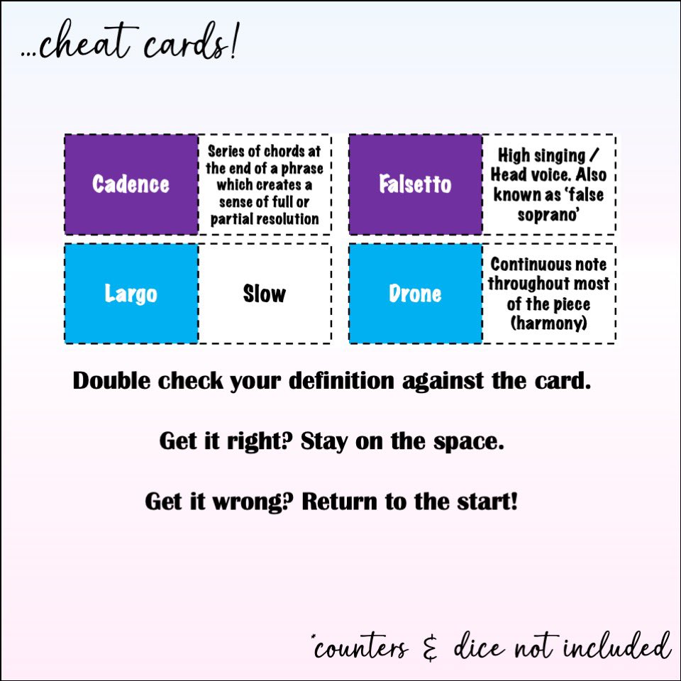 MusicEdVault's tweet photo. Fancy testing your knowledge of the Elements of Music keywords through a game of snakes and ladders? Perfect for GCSE music!

Link in bio. 

#eduqasmusic #musicteachingresources #keystage4music #gcsemusic #gcsemusicresources #musicresources #musicresourcesforteachers https://t.co/I4hkNgJAq7