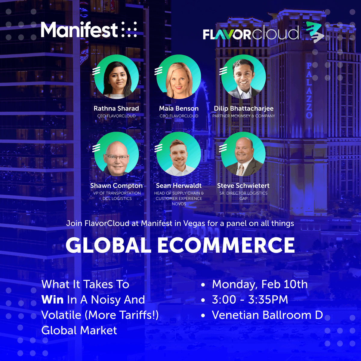 shipflavorcloud's tweet photo. 48% of merchants are worried about tariffs. Are you?  Join FlavorCloud at Manifest for our panel: 

Global Ecommerce: What It Takes to Win in a Noisy and Volatile (More Tariffs!) Global Market. 

https://t.co/LxanbvMeqs

See you at Booth 313! 🎰🔥 #Manifest2025 #ManifestVegas https://t.co/z3Juhhv8vc