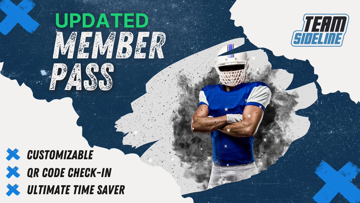 🚀 Faster, smarter check-ins are here!

✅ Customizable Member Passes
✅ QR Code for instant check-ins – just scan &amp; go!
✅ Less manual tracking, more game time
Online Passes coming soon! 🎟️
📩 Contact our sales team to learn more!

#TeamSideline #EventCheckIn #GameDayReady