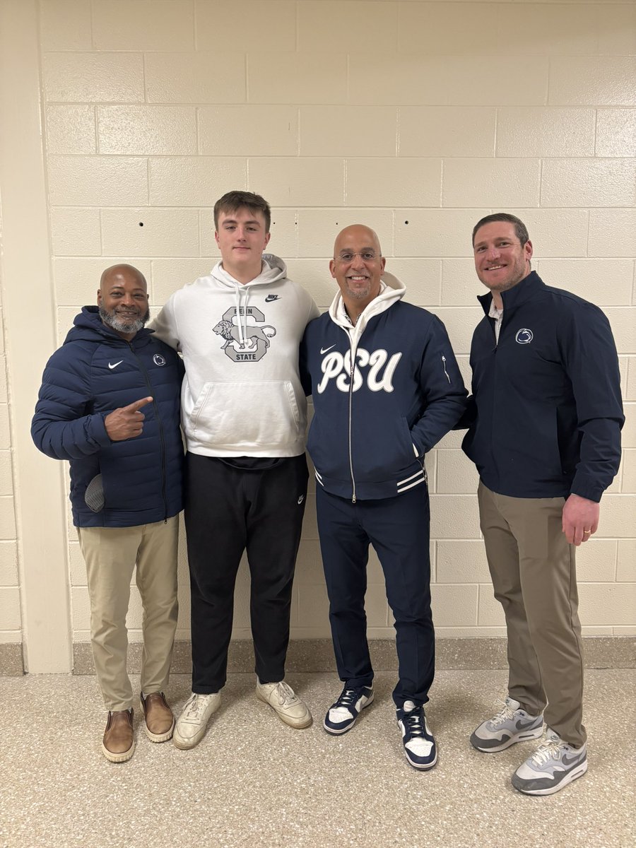 Tyler Duell 4⭐️ OT (@tylerduell18) on Twitter photo Thank you to <a href="/coachjfranklin/">James Franklin</a>, <a href="/CoachTerryPSU/">Terry M. Smith</a>, and <a href="/Coachdanconnor/">Dan Connor</a> for stopping by today!
<a href="/CoachStephenWCE/">Coach Stephen</a>
<a href="/WCEastFootball/">WC East Vikings Football</a> Thank you to <a href="/coachjfranklin/">James Franklin</a>, <a href="/CoachTerryPSU/">Terry M. Smith</a>, and <a href="/Coachdanconnor/">Dan Connor</a> for stopping by today!
<a href="/CoachStephenWCE/">Coach Stephen</a>
<a href="/WCEastFootball/">WC East Vikings Football</a>
