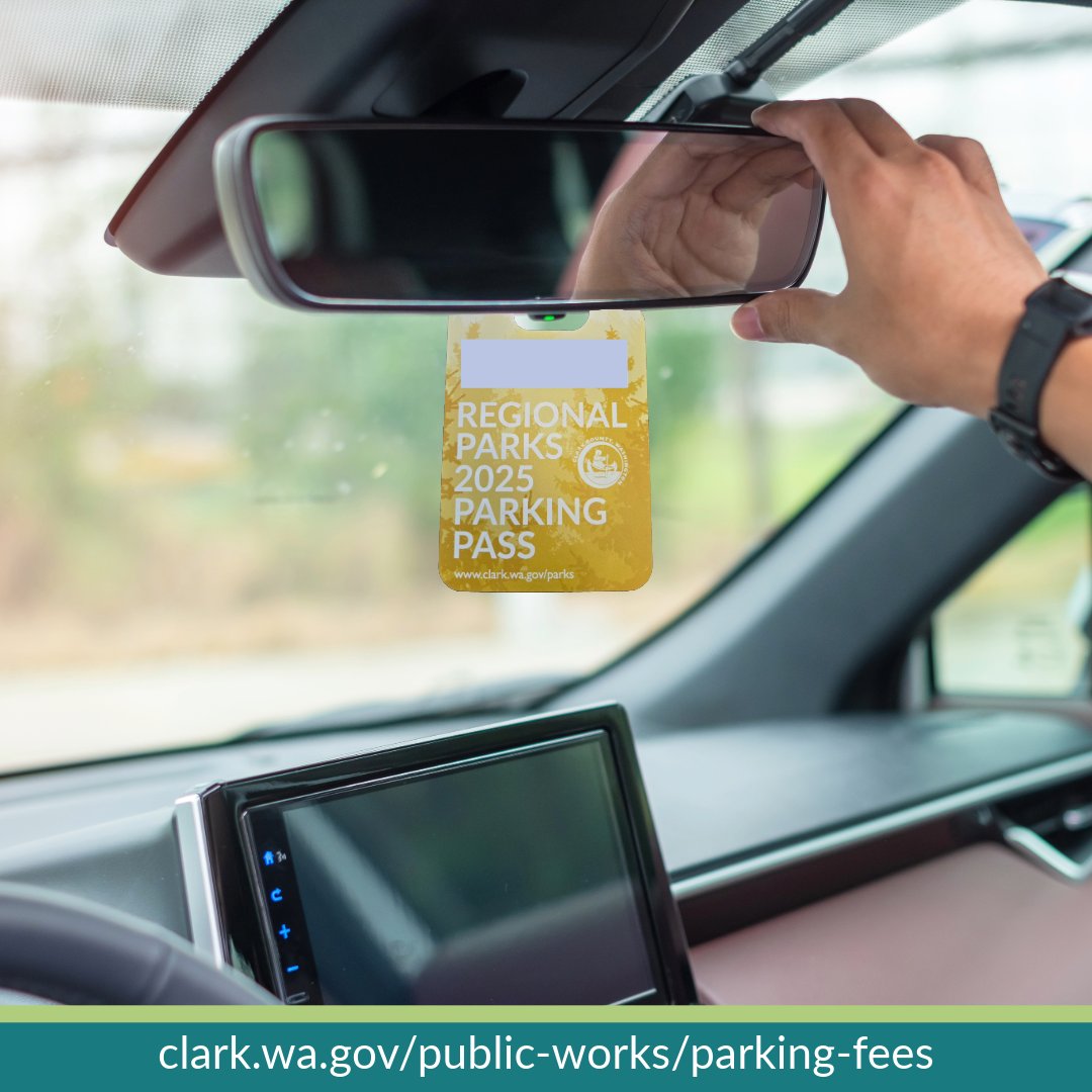 Did you know that the County Regional Parks parking pass is $30 and good for an unlimited number of visits?
Parking at Regional Parks is $3 per day without a pass. 
Passes can be bought online at clark.wa.gov/public-works/p…, or by calling 564.397.2285 8 am to 4 pm Monday - Thursday.