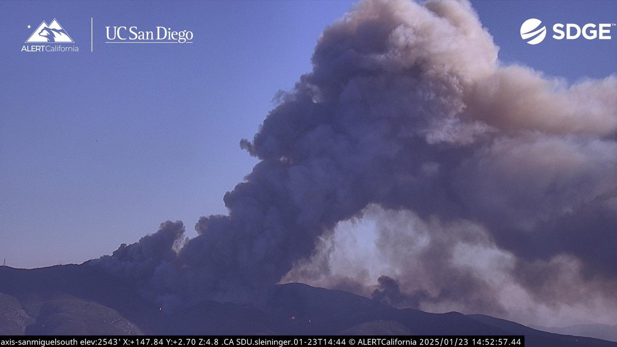 CAWildfiretrack's tweet image. The wind is starting to catch the #Border2Fire, getting some medium range spotting it looks like.