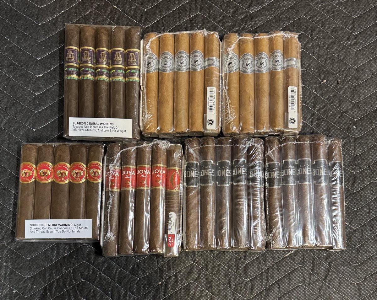 Stoicism_Cigars's tweet photo. Mail Drop just arrived! Gotta get these beauties resting and acclimating. #ZinoPlatinum #RomeoYJulietaViejo #CAOBones #TrinidadEspiritu #JoyaRed #CigarBid #BOTL #CigarsOnX https://t.co/BY9AQiEDch