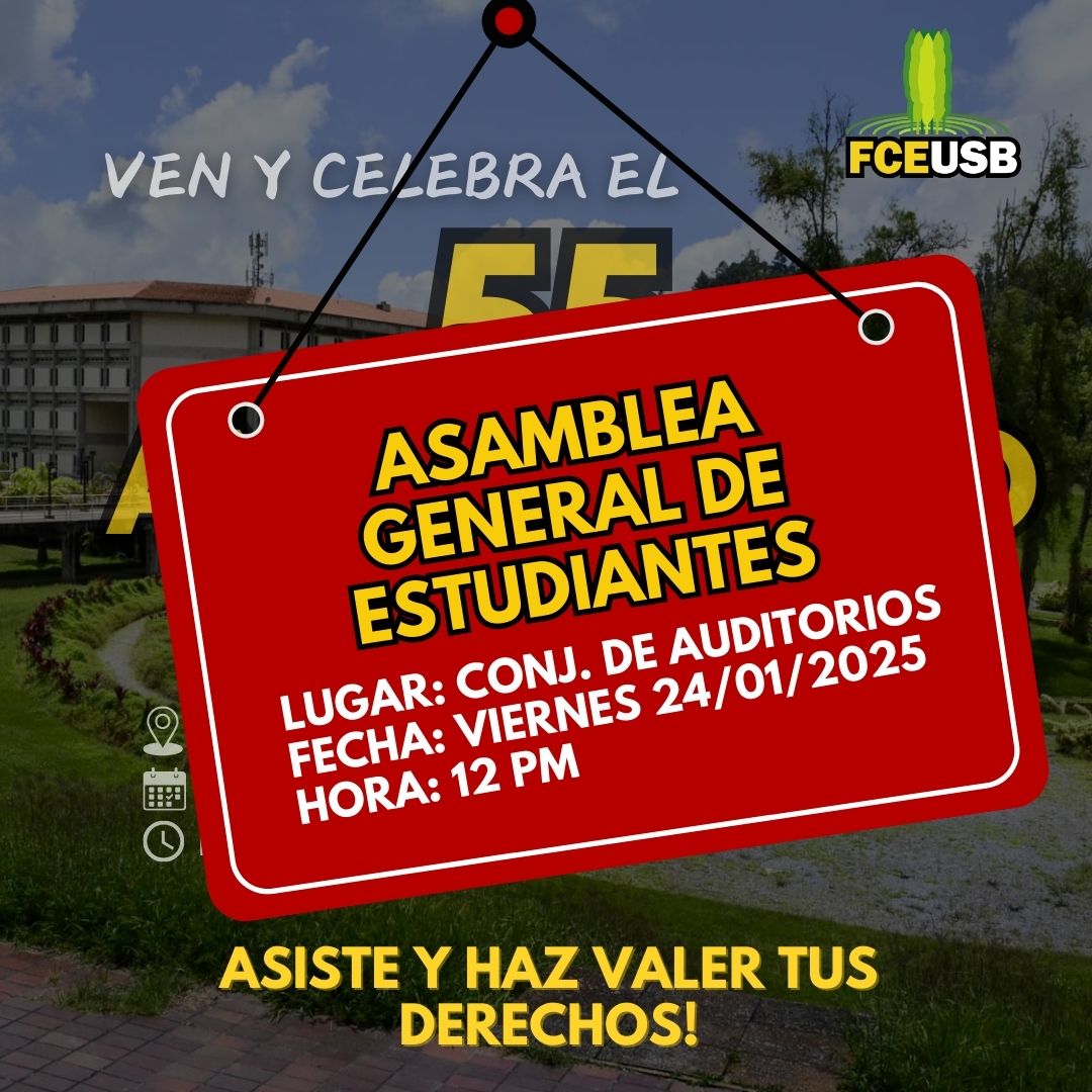 ¡ATENCION, UESEBISTA! 🚨🚨🚨

A causa del acidente ocurrido con la unidad de transporte número 78 el día de hoy, 23 de Enero de 2025, se convoca una ASAMBLEA GENERAL DE ESTUDIANTES EXTRAORDINARIA con el único fin de tratar las acciones a seguir para exigir respuesta por parte de