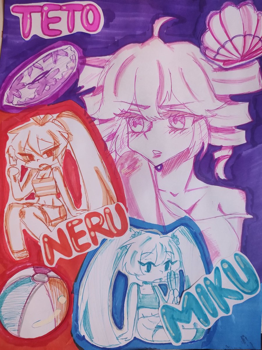 AlexKaty10's tweet photo. Miku, Neru and Teto on the Beach
#vocaloid #vocaloidfanart #utauloidfanart #fanloidfanart #triplebaka #utauloid #utau #fanloid #teto #miku #neru #kasaneteto #hatsunemiku #akitaneru #colordrawing #Anime #animegirls #beach #drawingtraditional #art
#初音ミク #重音テト #亞北ネル https://t.co/7ndmyQDiyl