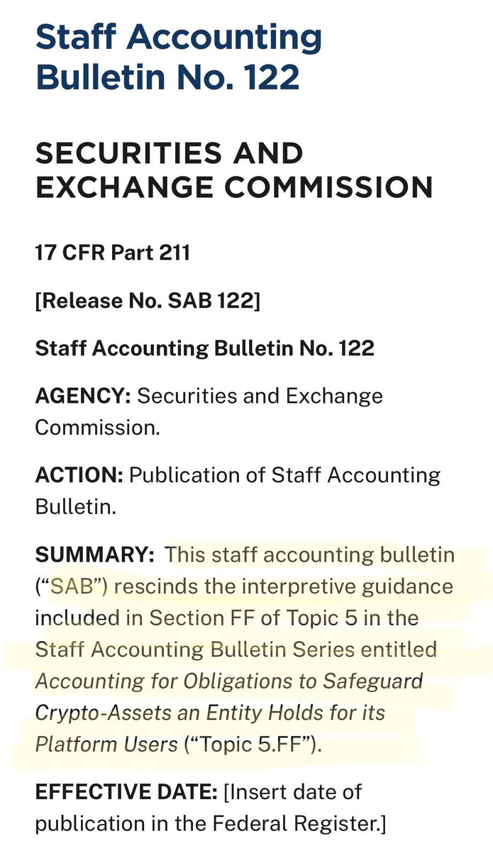 EleanorTerrett's tweet image. 🚨BREAKING: The @SECGov has officially RESCINDED SAB 121. 

sec.gov/rules-regulati…