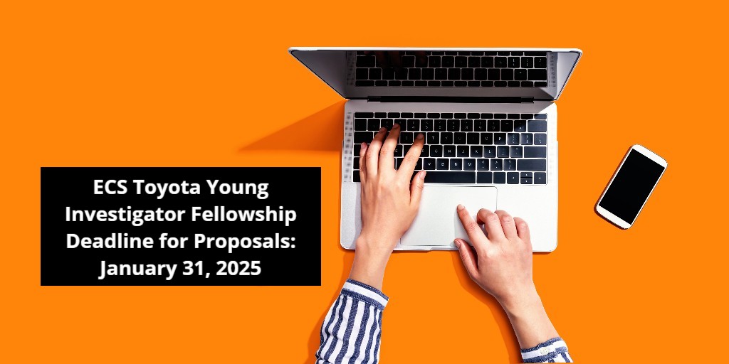 Are you a young researcher with bold ideas in green energy? Apply for the ECS Toyota Young Investigator Fellowship and receive $50,000 to advance your work in batteries, fuel cells, and sustainable technologies.

⏳ Deadline: January 31, 2025
👉 Apply now: electrochem.org/toyota-fellows…