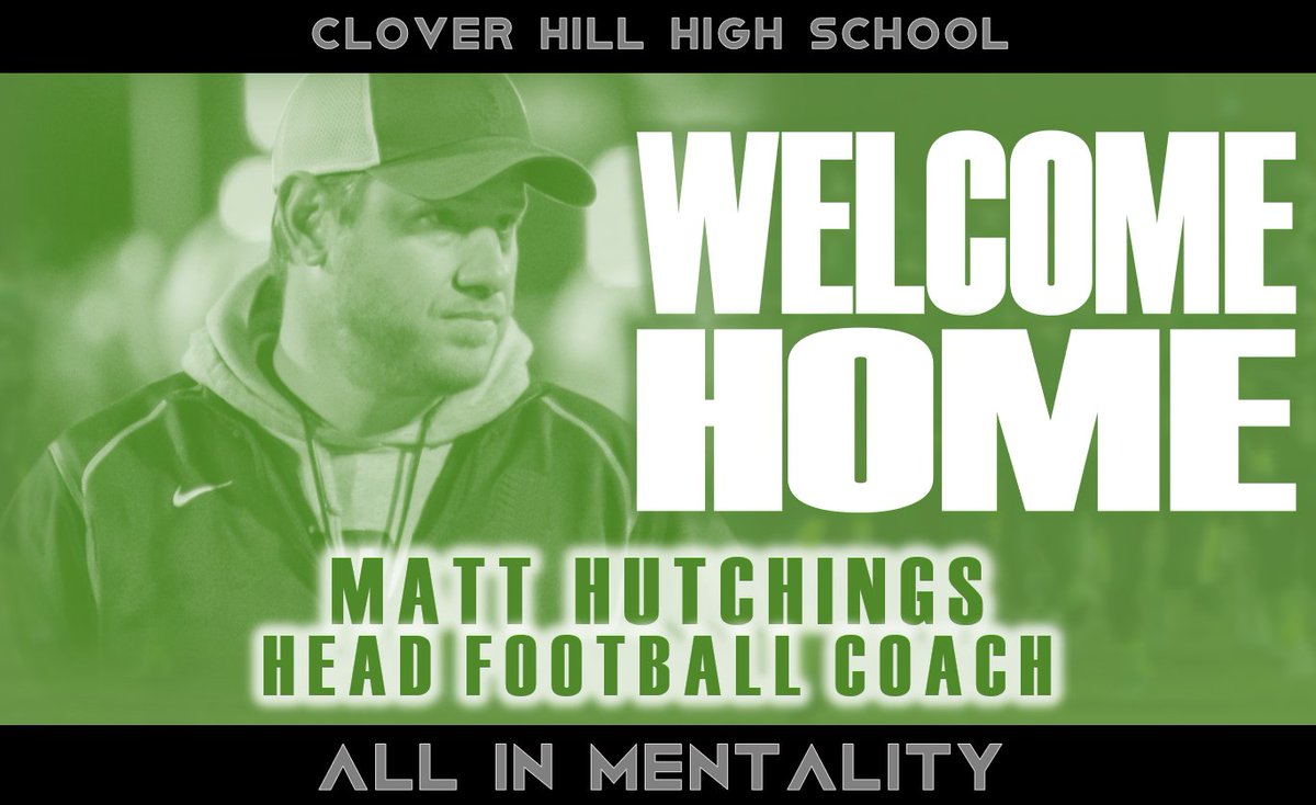 We’re proud to announce Matt Hutchings is returning to his roots as the NEW Head Coach of the Cavs football program. A Clover Hill alum &amp; former standout on the field, Hutch is back with a mission: to transform our program into a relentless, gritty powerhouse.  #AllInMentality