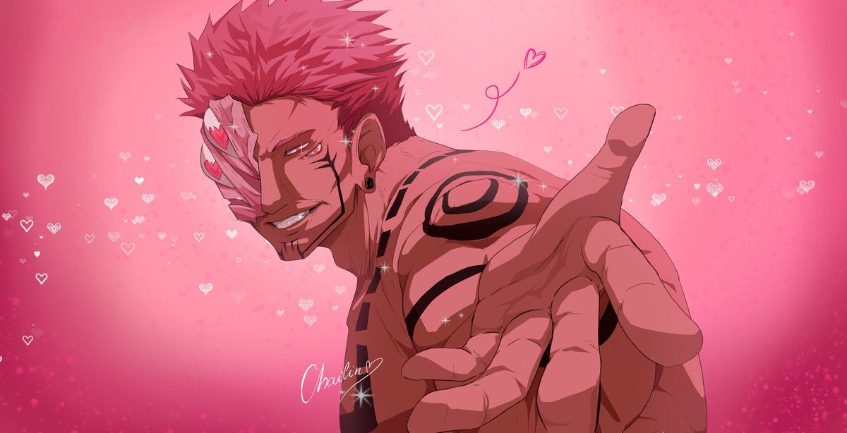 chailin0101's tweet photo. i think we dont talk enough about HEART EYED SUKUNA 
would you fall for that charming smile~? hehe
#sukuna #JujutsuKaisen #呪術廻戦 https://t.co/4AXHcAgfTN