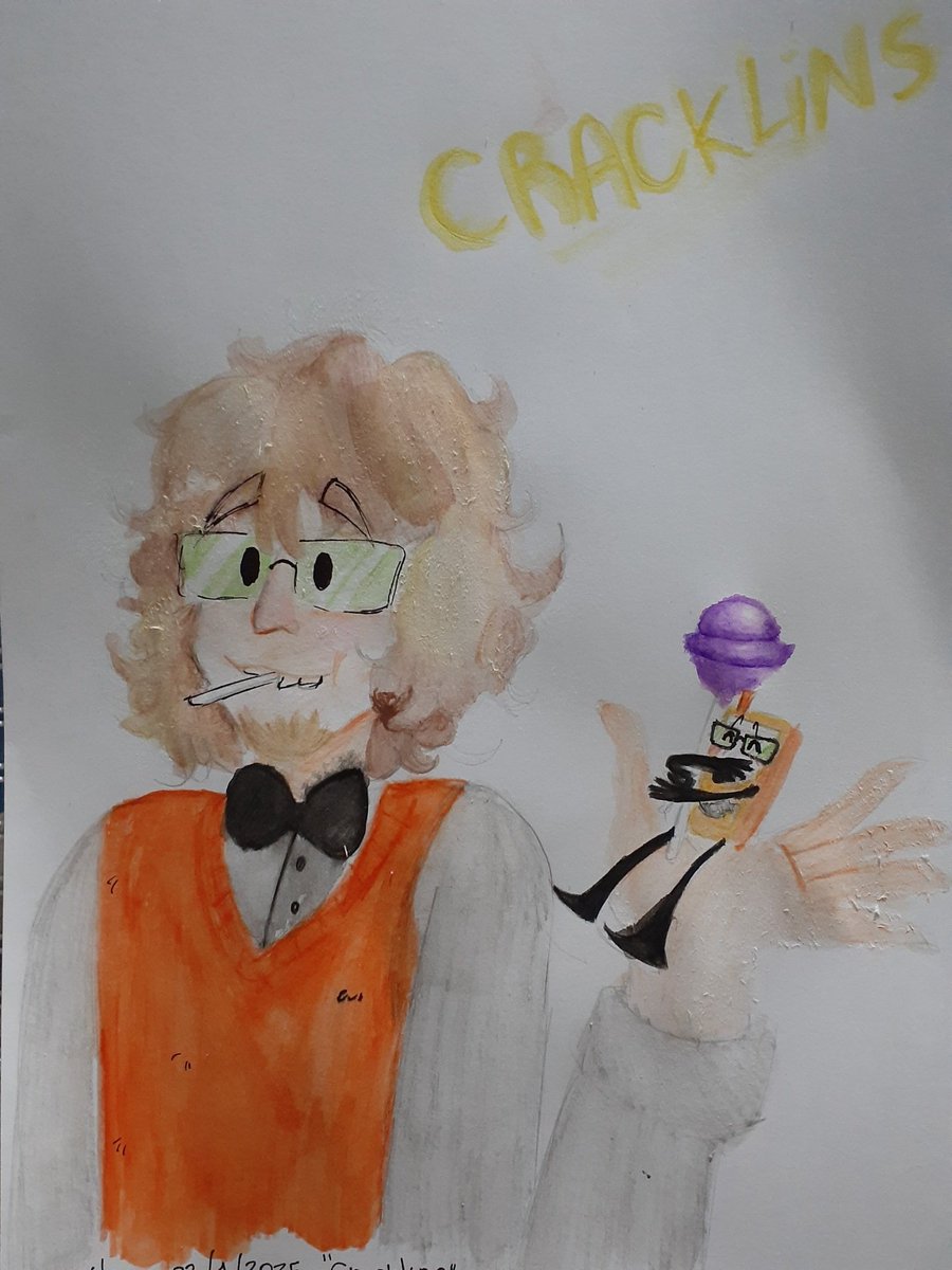 Multi_Xo's tweet photo. Celebrando el capítulo 4 con un dibujo hecho con acuarelas (estoy aprendiendo) y felicito al creador que se esfuerza mucho por todos los buenos capitulos que se toma mucho en hacerlos https://t.co/DTpnW0xruZ