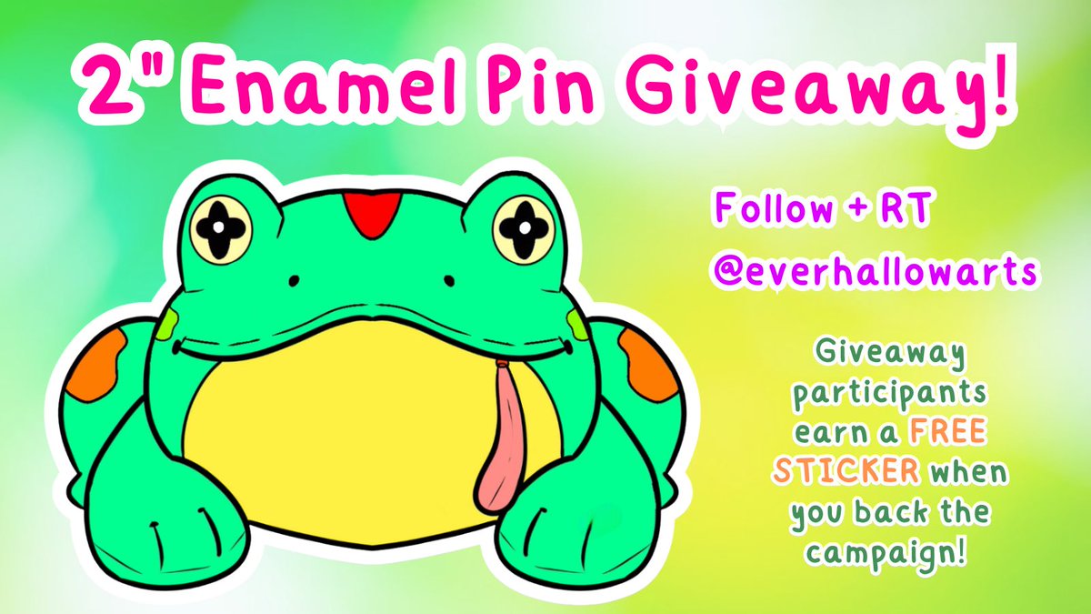everhallowarts's tweet photo. To celebrate my first Backerkit Campaign, I'm hosting an enamel pin #giveaway!

To enter, follow+RT @everhallowarts 🔁 For an extra point, tell me ur fav frog 🐸 I'll pick a random winner on Feb 1 at 6pm EST!! 

#cuteart #enamelpins #backerkit #kickstarter #frog #kawaii #furry https://t.co/grULuAkVNM