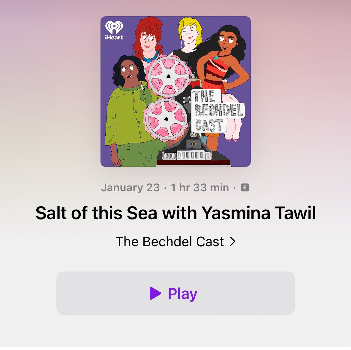 Very excited and honored to have been invited to be on one of my favorite podcasts, <a href="/BechdelCast/">The Bechdel Cast</a>! We chatted about Annemarie Jacir’s film SALT OF THIS SEA as well as about Arab film more broadly.

podcasts.apple.com/us/podcast/the…