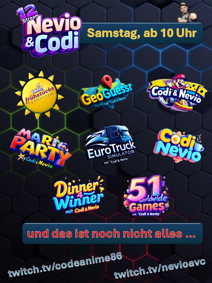12 Stunden Stream am Samstag, ab 10:00 Uhr

#TwitchDE #TwitchTV #twitch #streaming #livestreaming #twitchstreamers #streaming #smallstreamer #streamer #gamer #smallstreamers #live #SupportSmallStreamers 
<a href="/GermanTwitchRT/">GermanMediaRetweet</a>
<a href="/StreamDESupport/">StreamDE Support</a> 
<a href="/StreamerSupRT/">StreamerSupportRT</a> 
<a href="/StreamRT_DE/">Stream Follower DE</a>