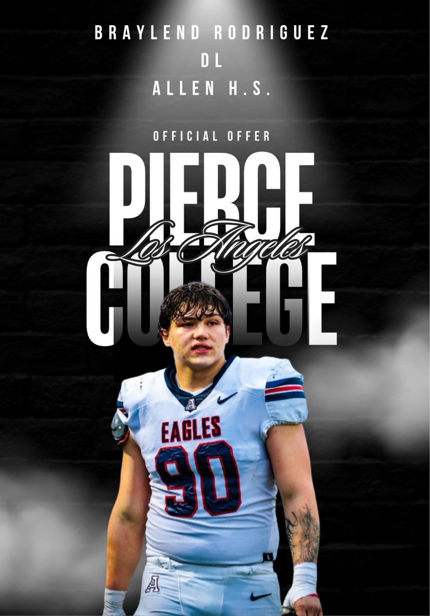 Braylend “B-Rod” Rodriguez (@brayrod13) on Twitter photo #AGTG After an amazing conversation with <a href="/coach_esteen/">Coach_Esteen</a> I’m blessed to receive another offer from <a href="/LAPierceFB/">Los Angeles Pierce College Football</a>
<a href="/CoachLWig/">Lee Wiginton</a> <a href="/LarryWMcrae/">Coach Larry McRae</a> <a href="/ChaseHargis/">Chase Hargis</a> <a href="/AlberdingShawn/">Coach Shawn Alberding</a> #AGTG After an amazing conversation with <a href="/coach_esteen/">Coach_Esteen</a> I’m blessed to receive another offer from <a href="/LAPierceFB/">Los Angeles Pierce College Football</a>
<a href="/CoachLWig/">Lee Wiginton</a> <a href="/LarryWMcrae/">Coach Larry McRae</a> <a href="/ChaseHargis/">Chase Hargis</a> <a href="/AlberdingShawn/">Coach Shawn Alberding</a>