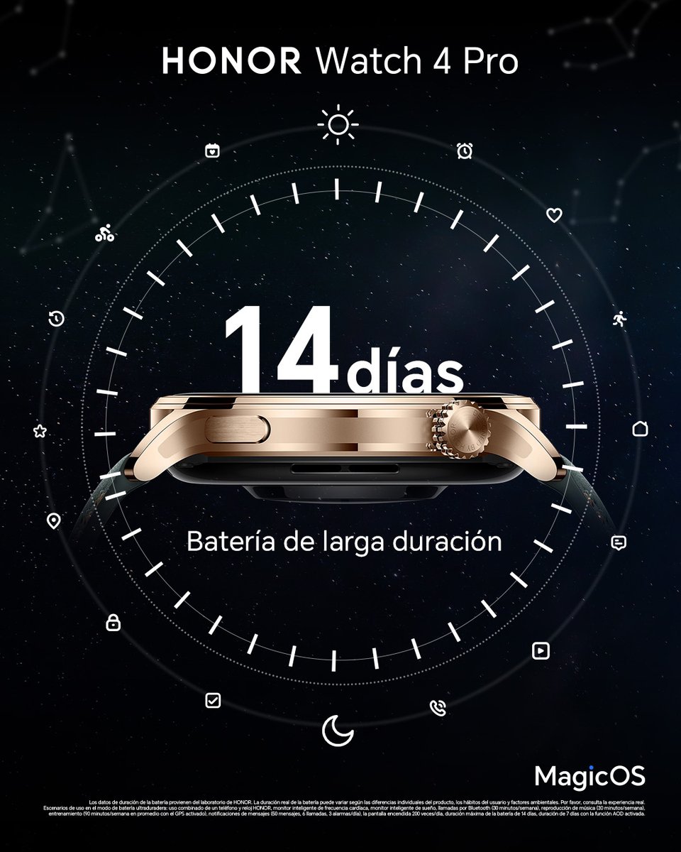 honor_mexico's tweet image. ¡Gran batería! ⚡
El NUEVO HONOR Watch 4 Pro cuenta con hasta 14 días de batería, preparado para un intenso estilo de vida.
Disponible en: honor.com/mx/wearables/h… 
#HONORWatch #HONORWatch4Pro